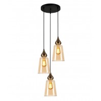 CLA-Jerez1- Interior Bronze Amber Glass Flat Top Ellipse Pendant Lights